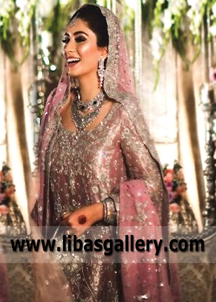 Amaranth Pink Rosa Bridal Lehenga for Walima