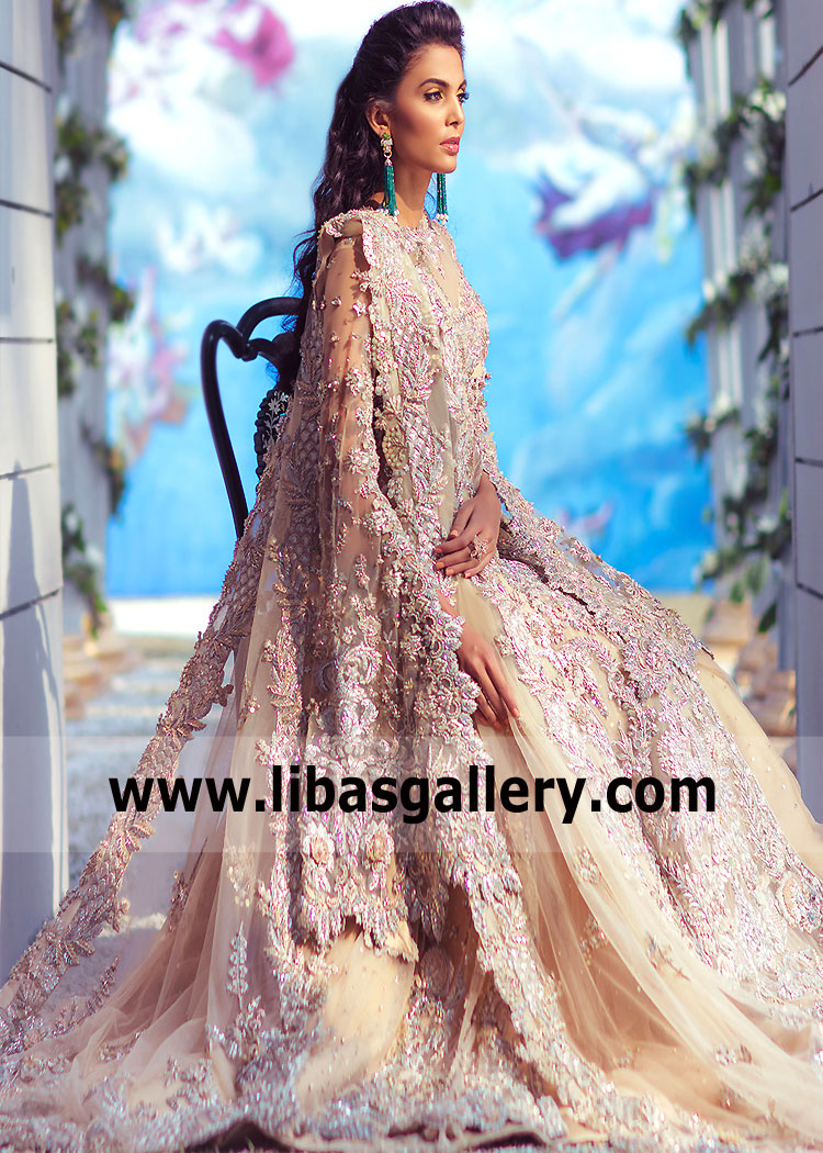 Ice Yellow Iris Walima Bridal Dress