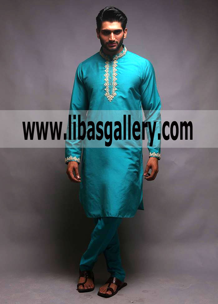 Skobeloff Color Kurta pajama Embroidered Mens Wear