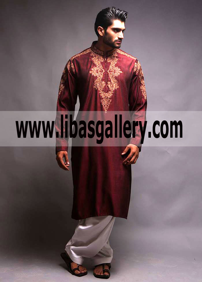 Top Class Embroidered Kurta Shalwar for Men