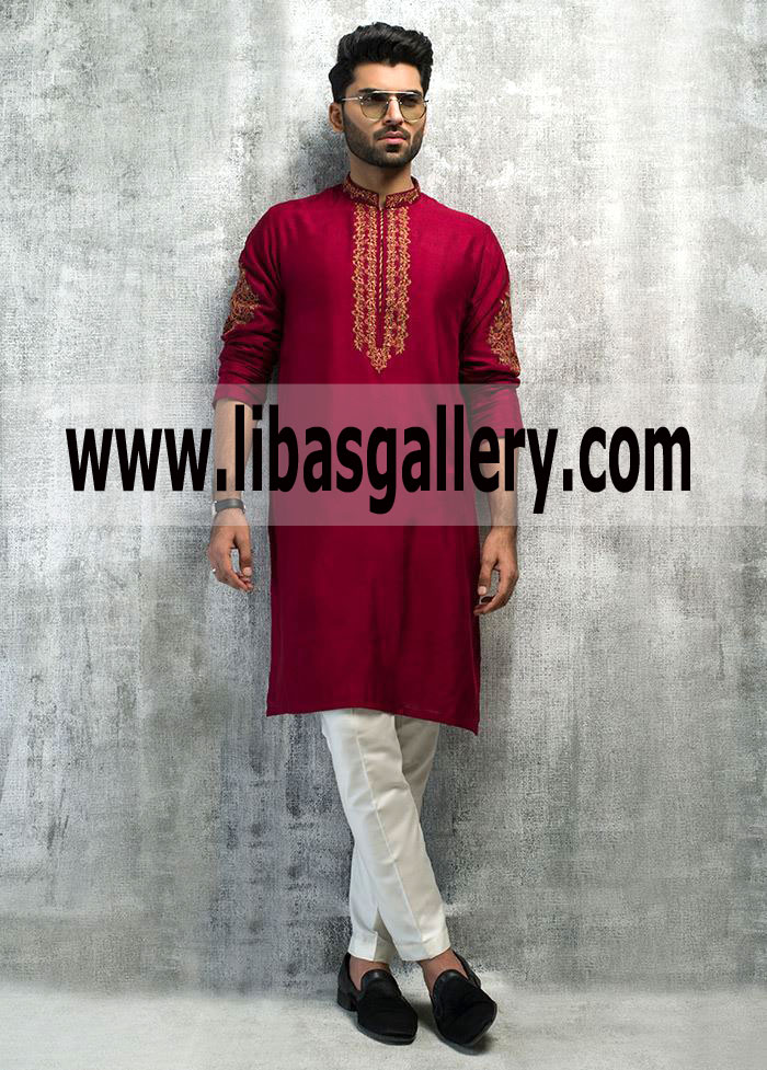 Trend Set Embroidered Kurta Sharp Color