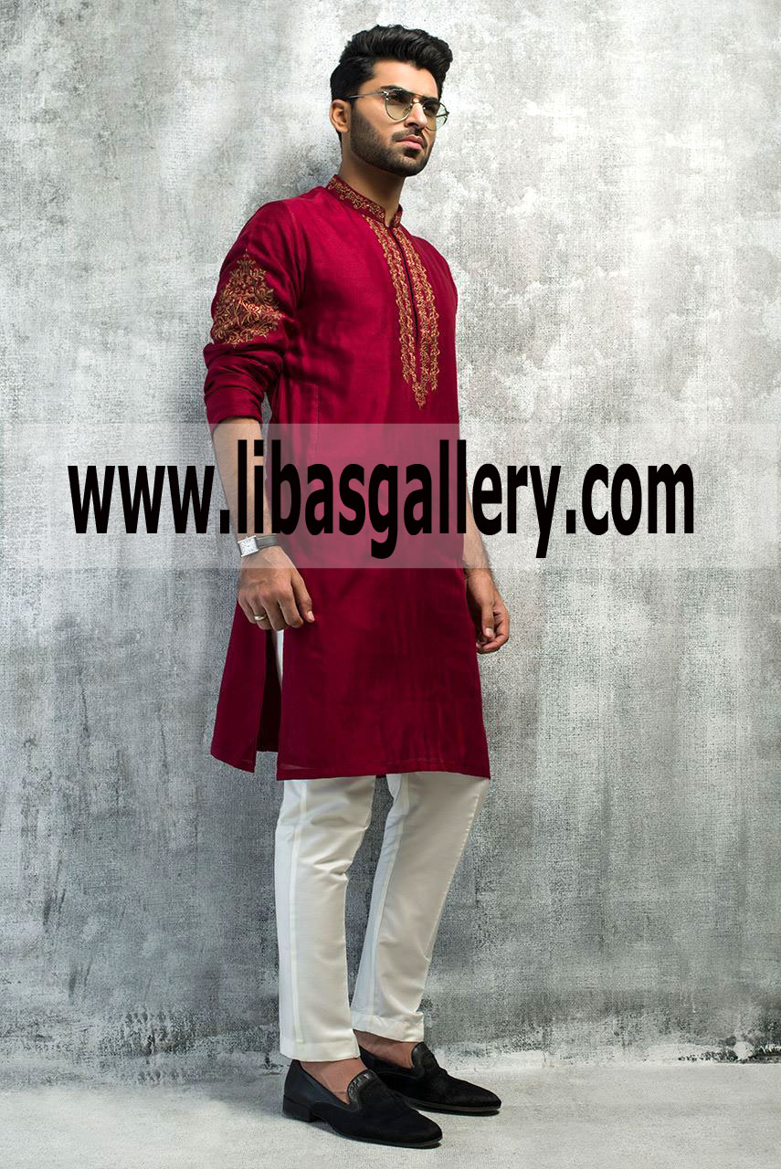 Trend Set Embroidered Kurta Sharp Color