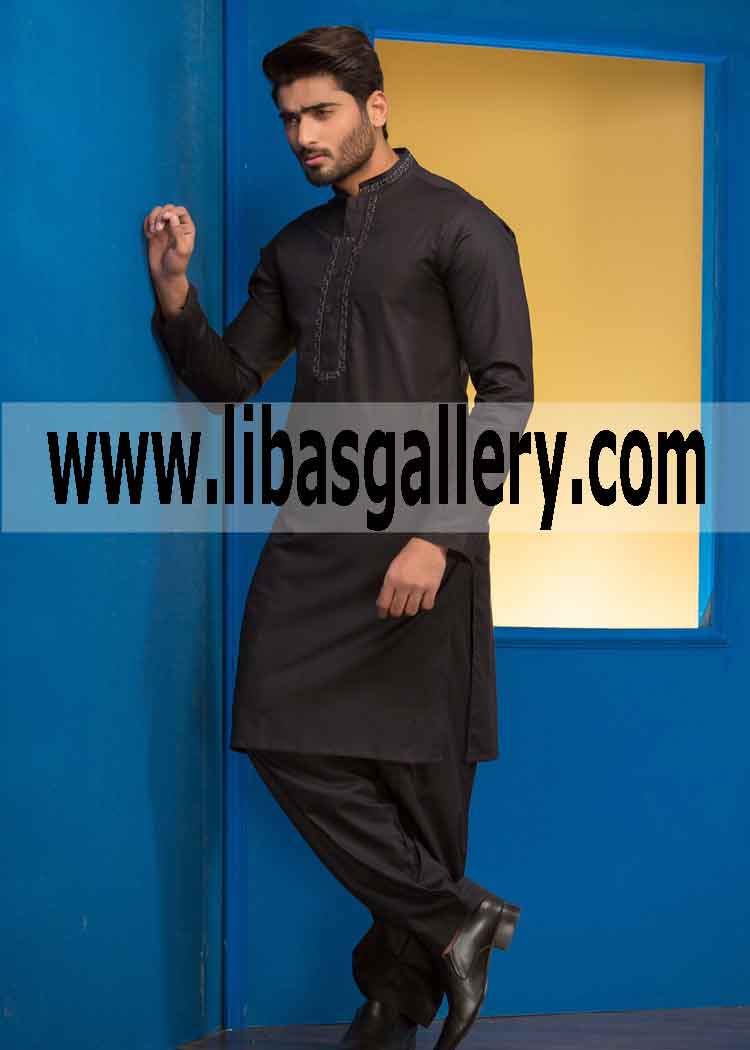 Dark shade men`s wear kurta shalwar
