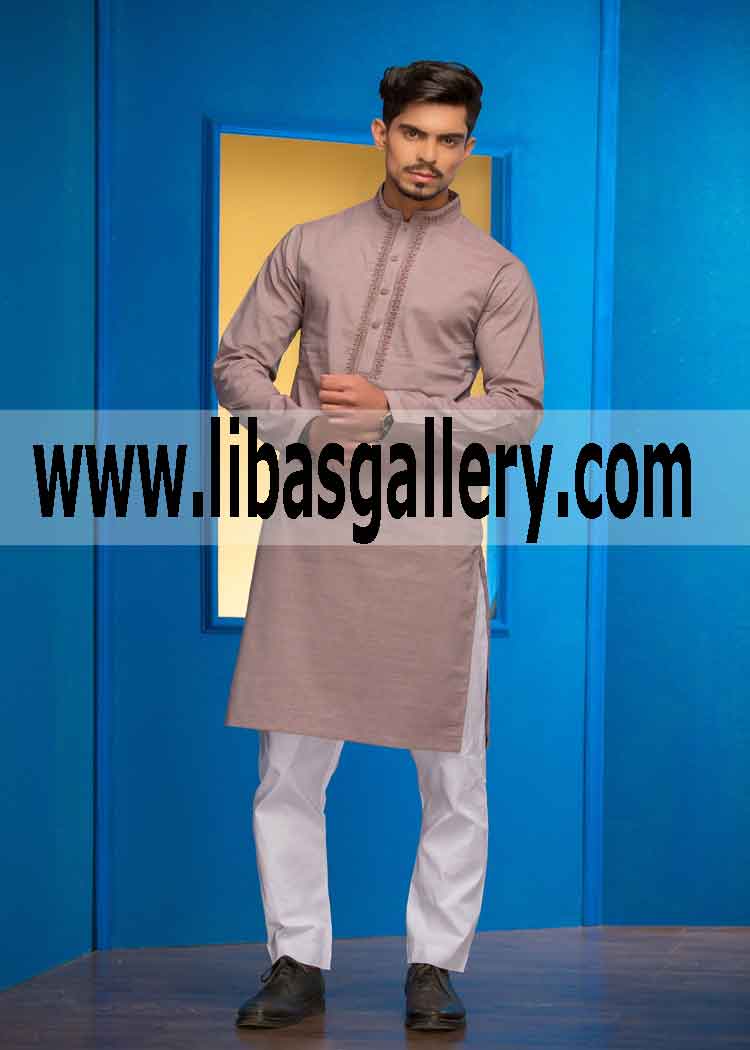 Pakistani Embroidered Kurta Daffodil