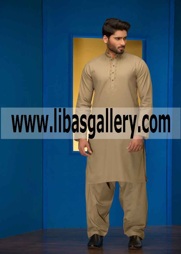 Regular Fitting Embroidered kurta Carnation
