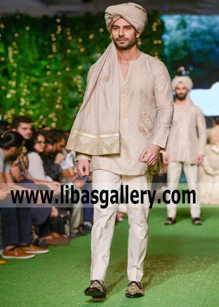 Short length V neck Embroidered Kurta for Mehndi