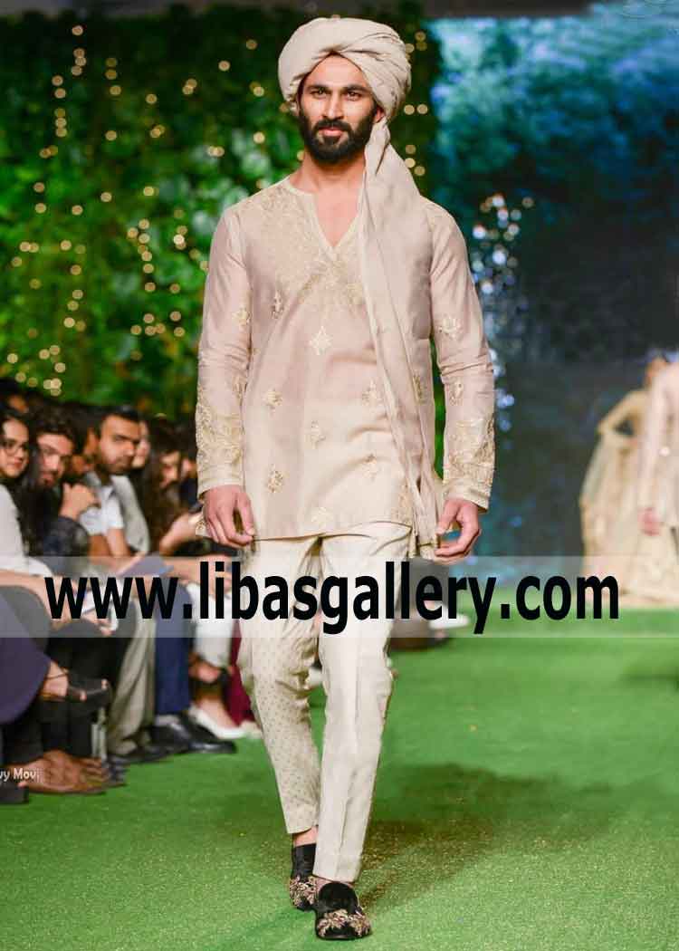 Moody Dulha in Short length Embroidered Kurta