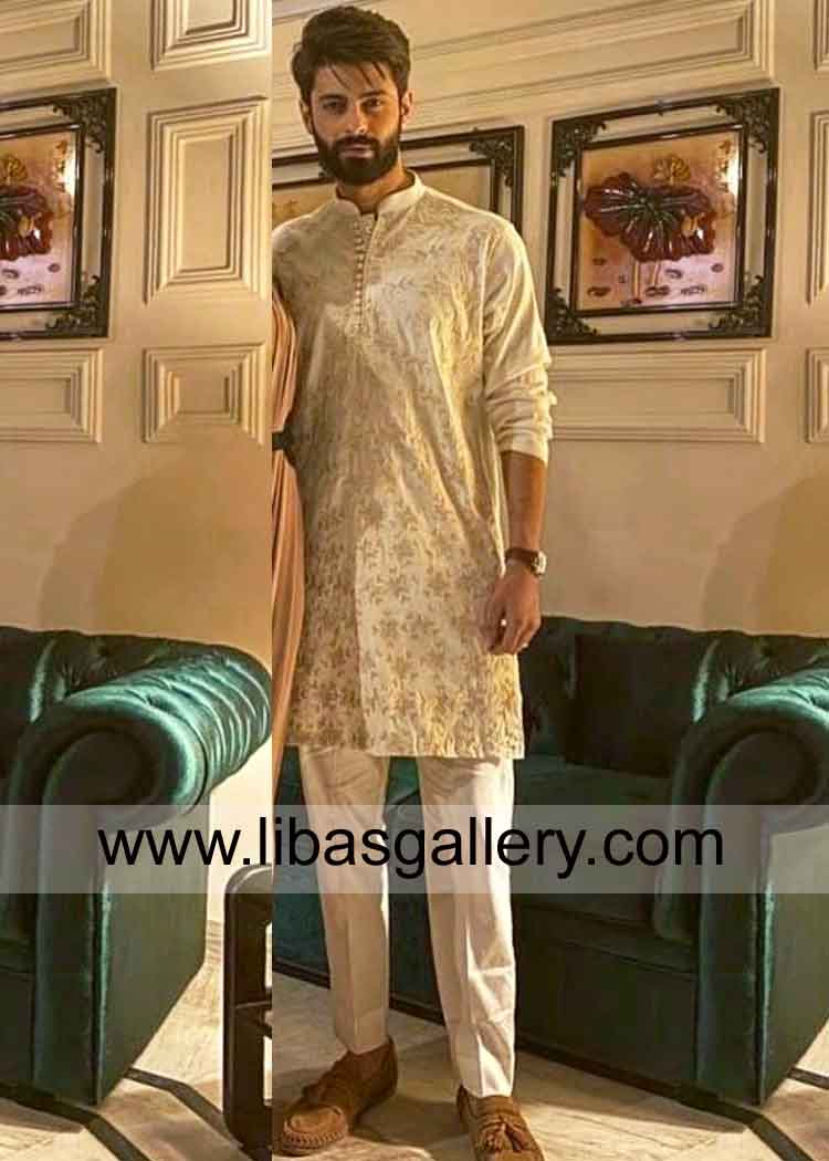 custom made embroidered gents kurta for eid