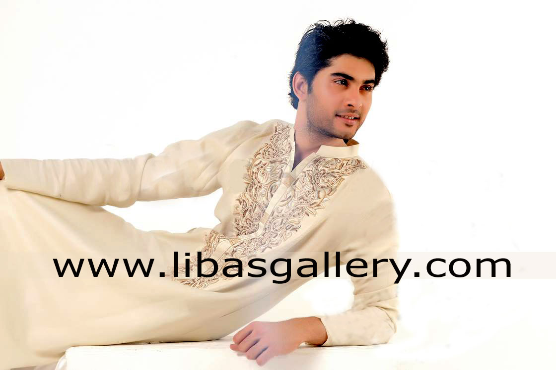 Amazing Gents embroidered kurta for mehndi
