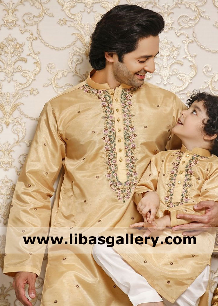 Celebrity Embroidered Eid kurta design for Man