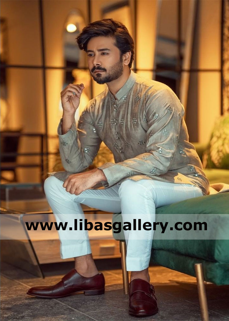 Celebrity Embroidered eid and event kurta design 