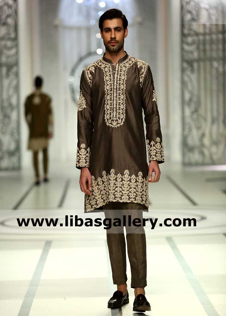 Men Embroidered Kurta for Mehndi Night Event