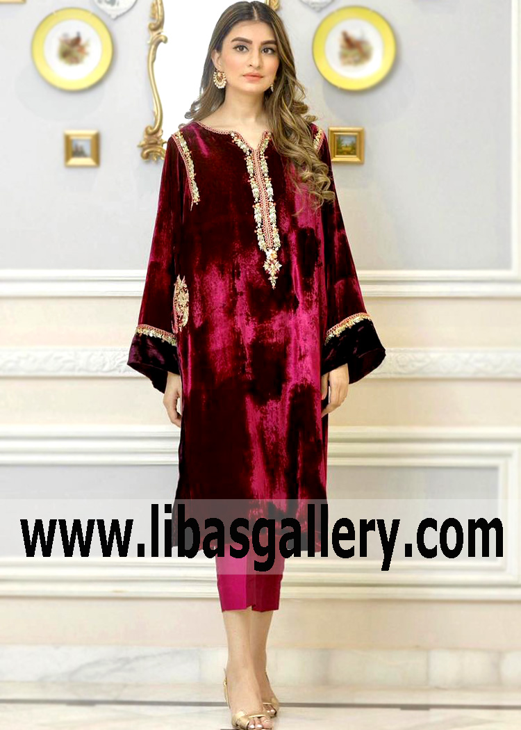 Burgundy Dahlia Evening Wear