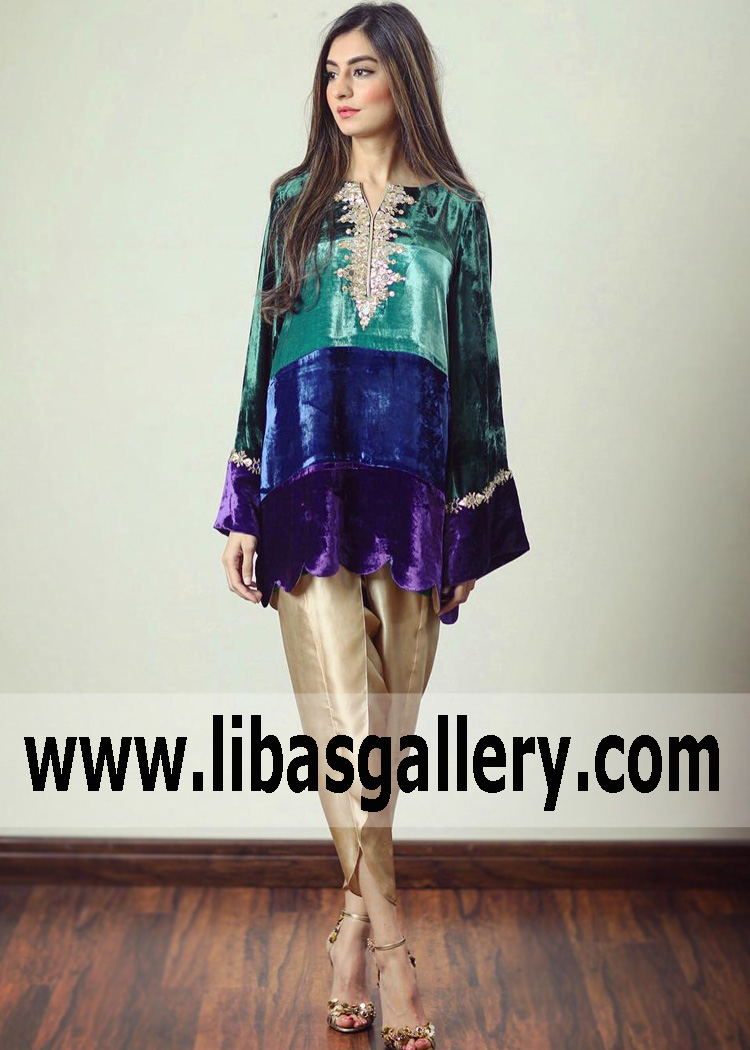 Bottle Green Iris Evening Wear
