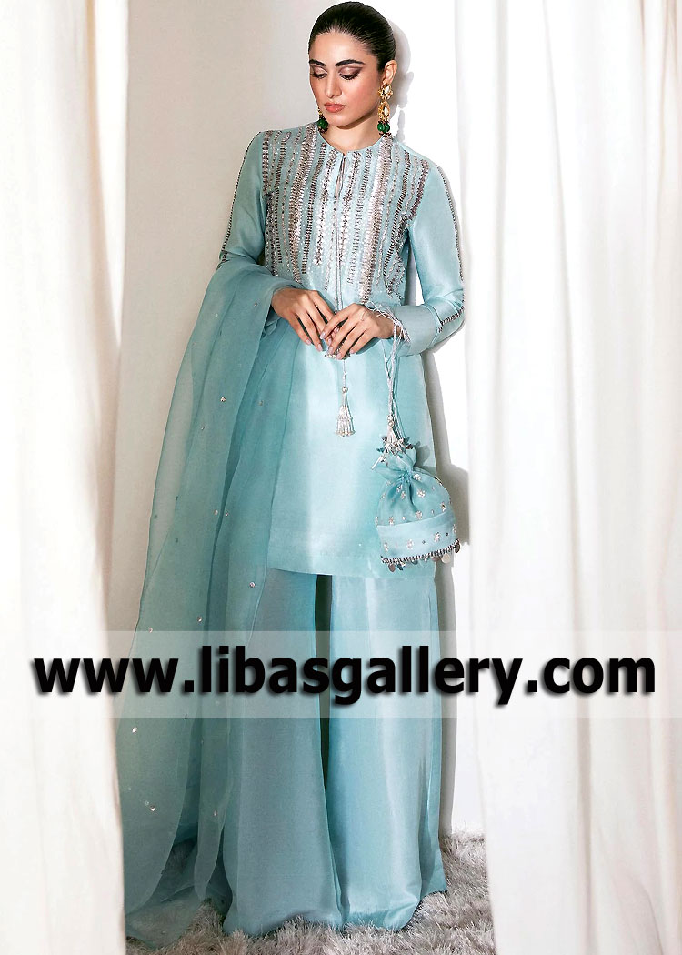 Crystal Blue Wedelia Jewel Evening Wear Design