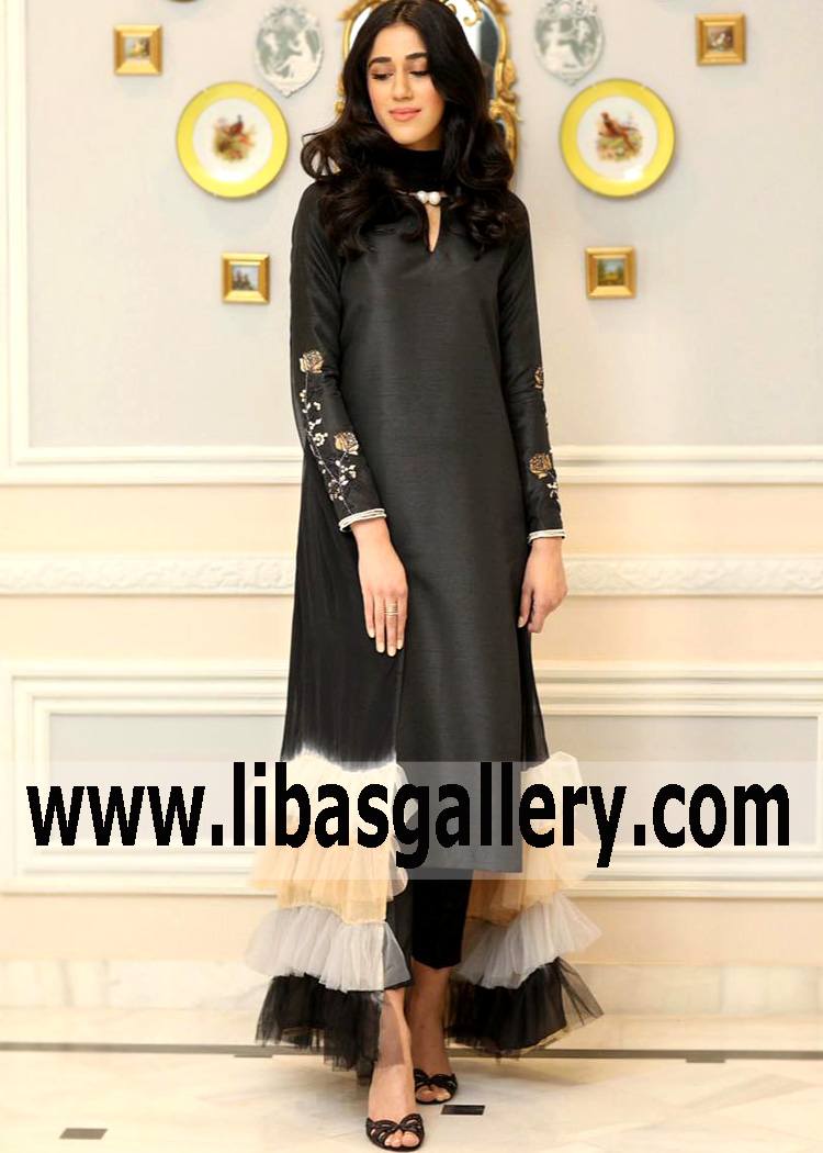 Black Freesia Evening Wear