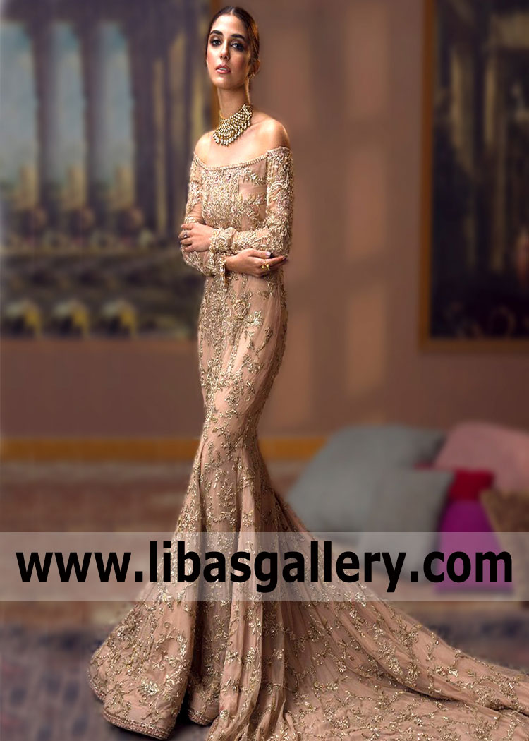 Nude Peach Ophelia Mermaid Gown