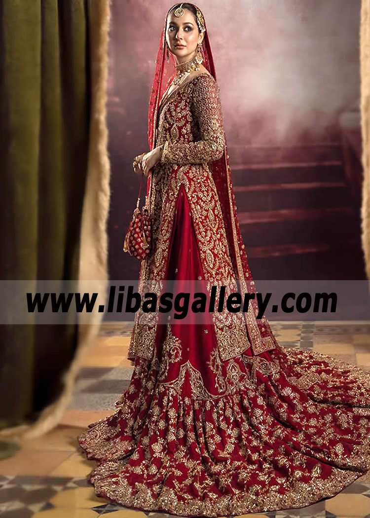 Carmine Fleur Bridal Lehenga Dress