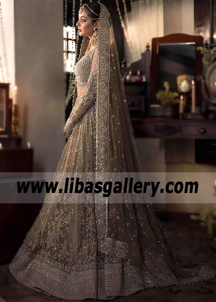 Beige Rosa Bridal Lehenga