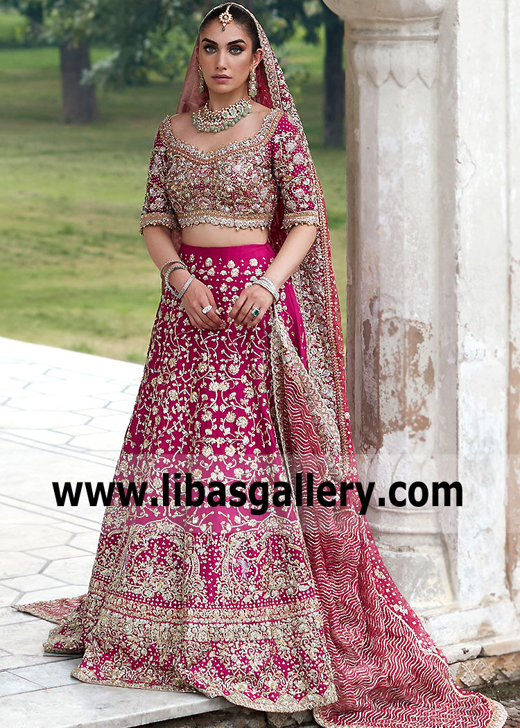Berry Pink Fleur Wedding Dress