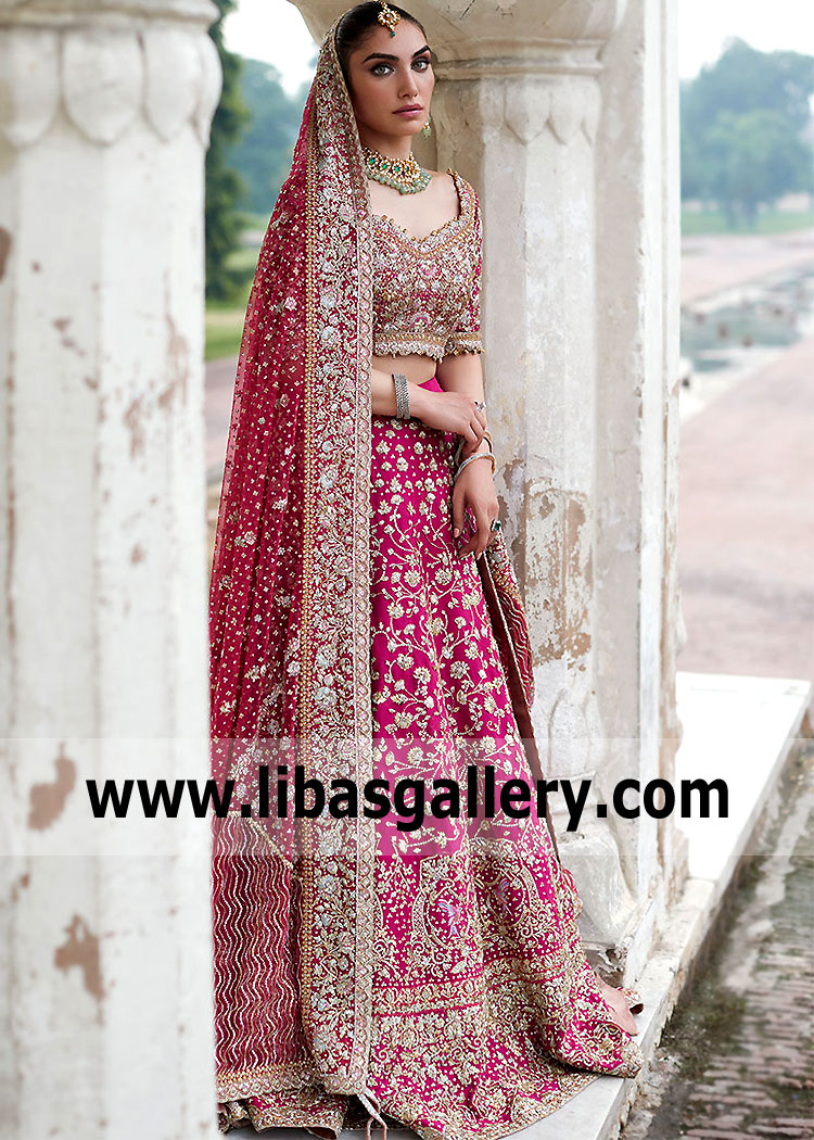 Berry Pink Fleur Wedding Dress