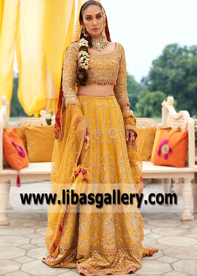 Marigold Bergenia Bridal Lehenga Choli