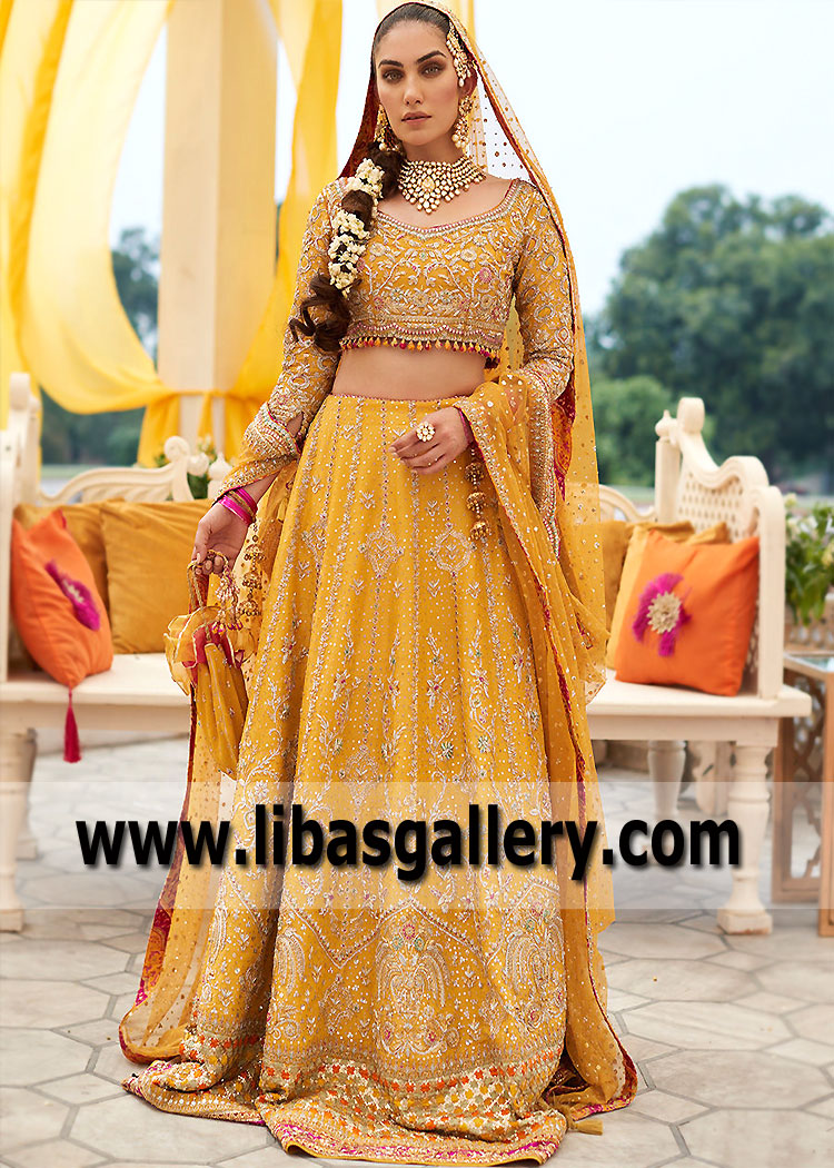 Marigold Bergenia Bridal Lehenga Choli