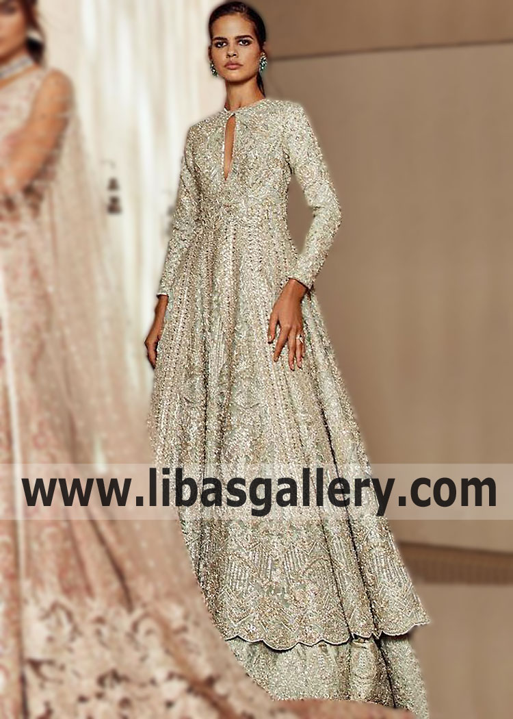 Aqua Light Arum Anarkali Lehenga Suit