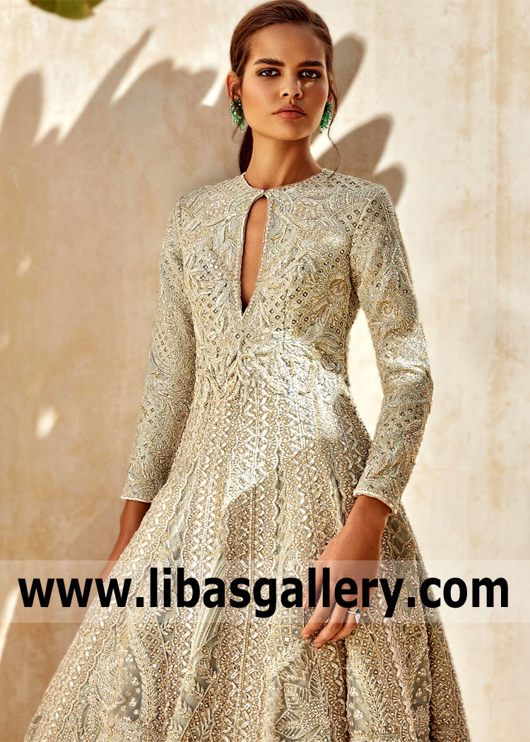 Aqua Light Arum Anarkali Lehenga Suit