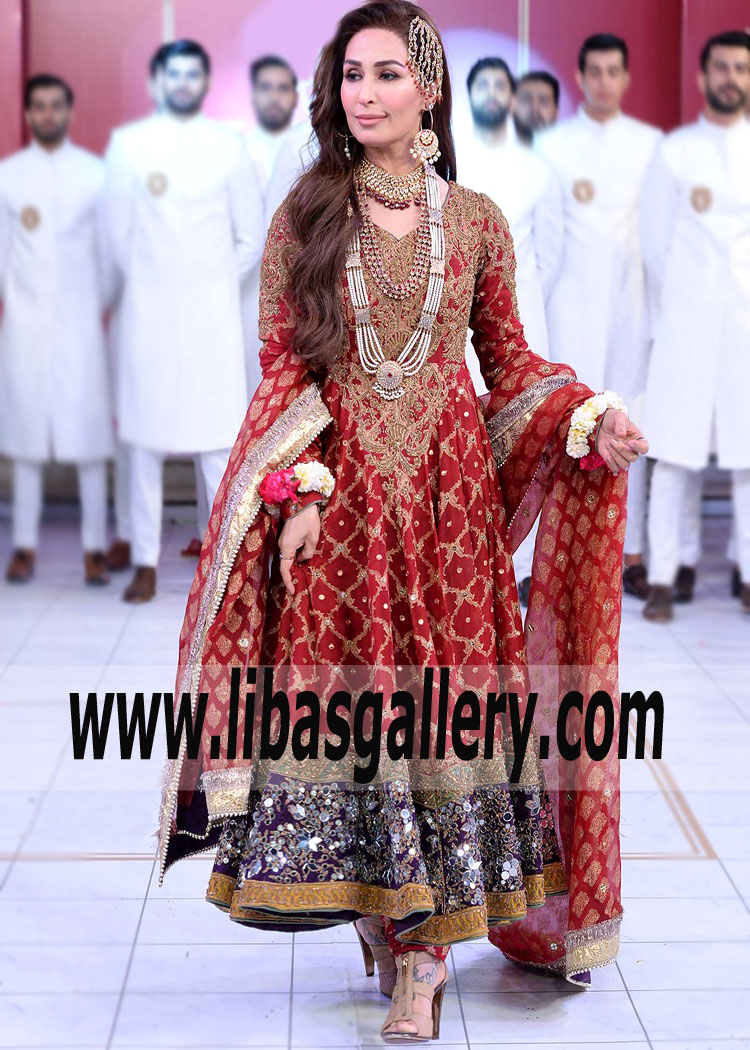 Maroon Anarkali Kadikoy