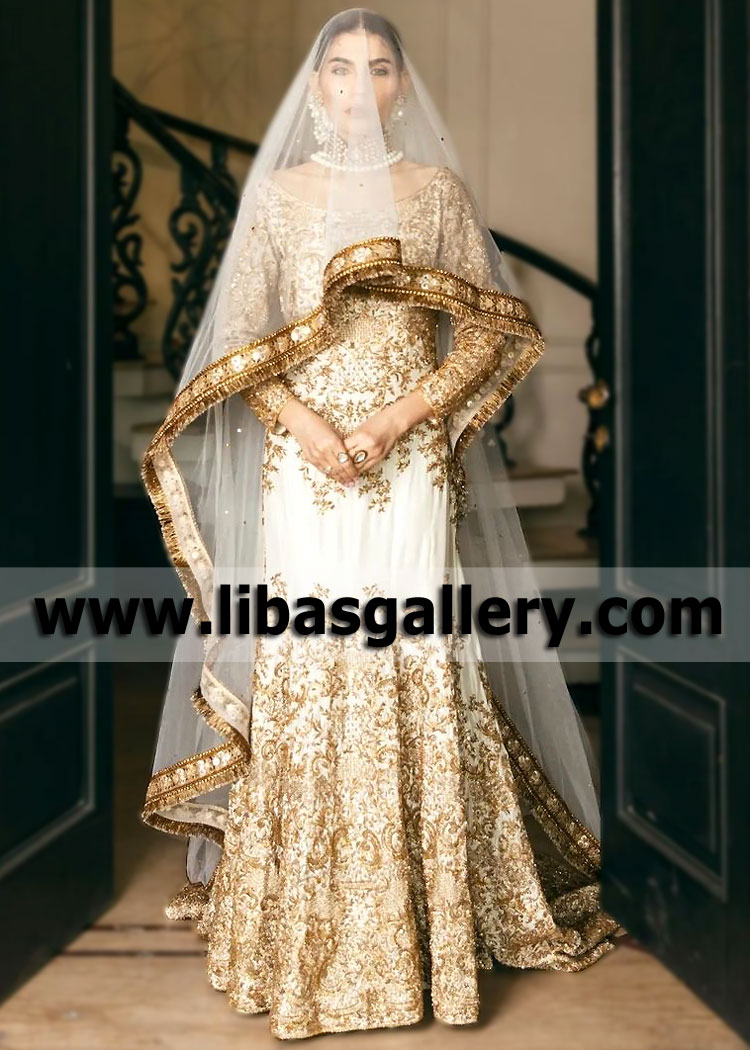 Off White Azalea Nikah Mermaid Gown