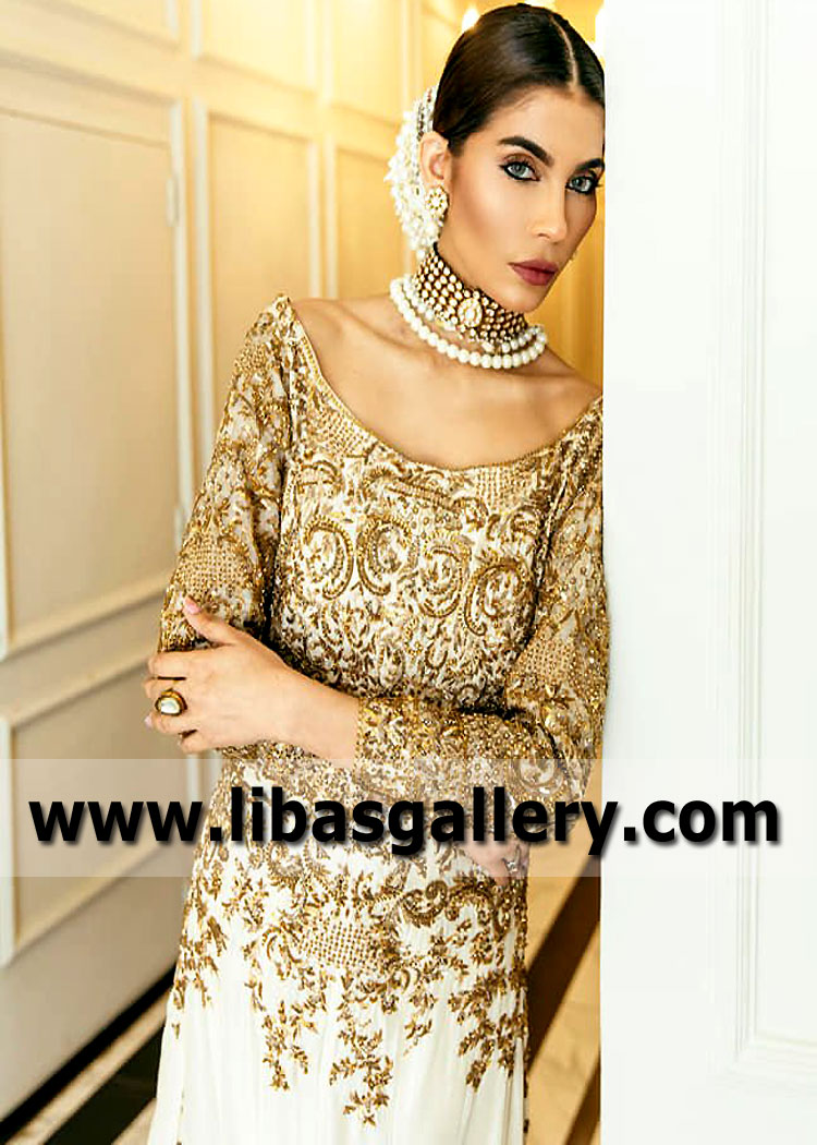 Off White Azalea Nikah Mermaid Gown