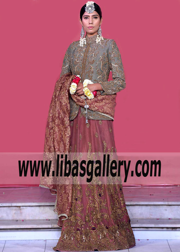 Couture Wedding Dresses by HSY | Winter embellished Jacket with Lehenga Bridal - Savannah, Georgia Couture Wedding Dresses by HSY | Winter embellished Jacket with Lehenga Bridal - Savannah, Georgia
