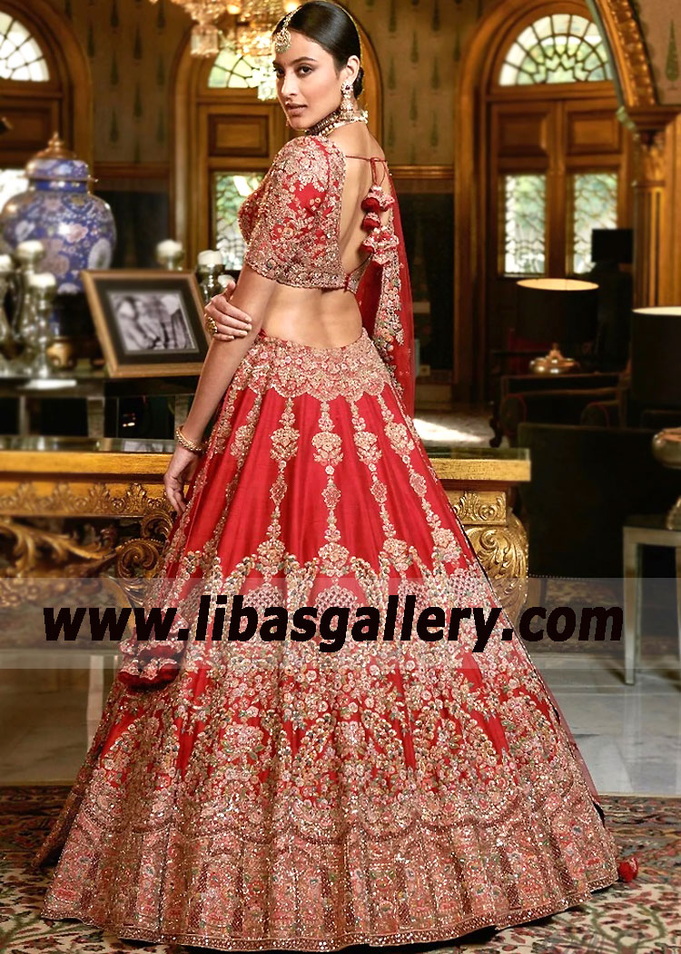 Dark Red Amorpha Bridal Lehenga