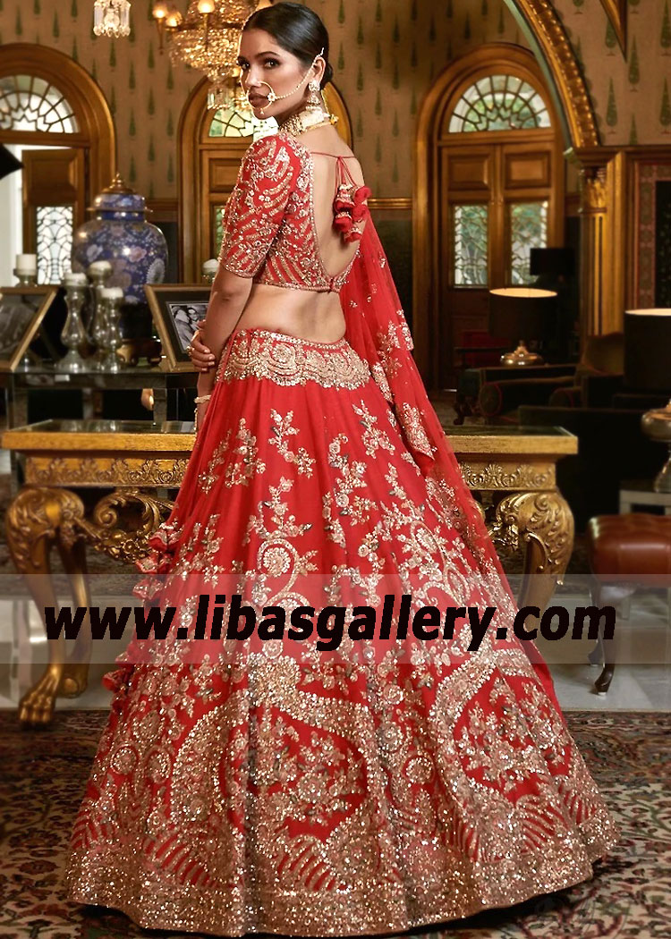 Scarlett Red Crocus Asian Lehenga