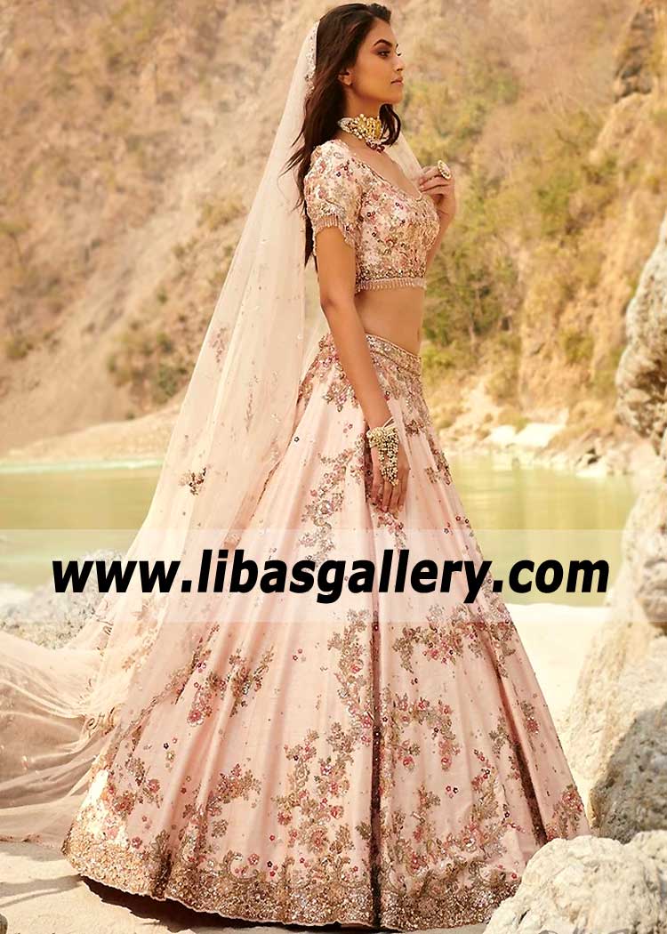 Light Pink Ovule Bridal Lehenga Choli
