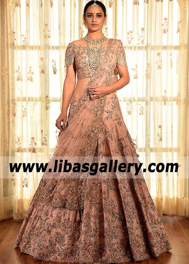 Apricot Lilium Indian Lehenga Choli
