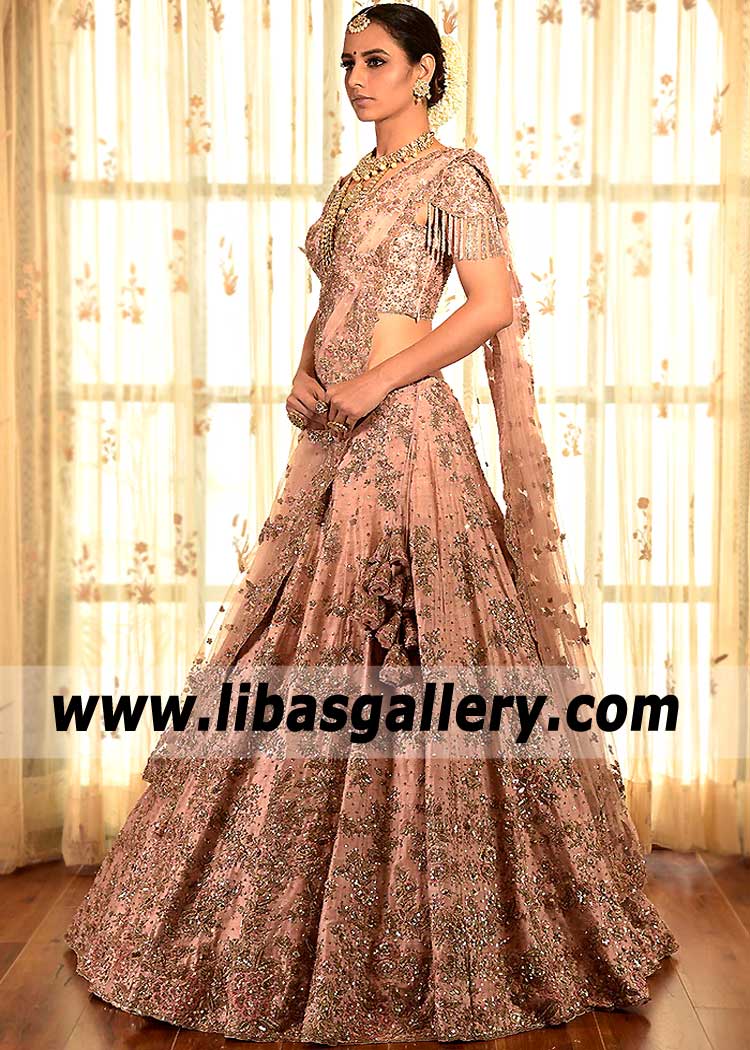 Apricot Lilium Indian Lehenga Choli