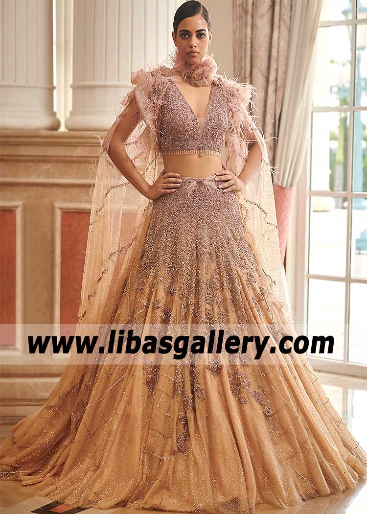 Champagne Bloom Punjabi Wedding Lehenga