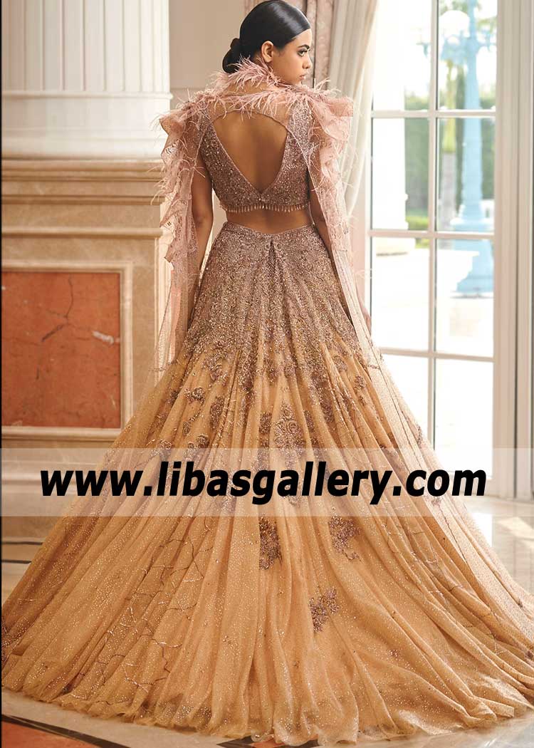 Champagne Bloom Punjabi Wedding Lehenga