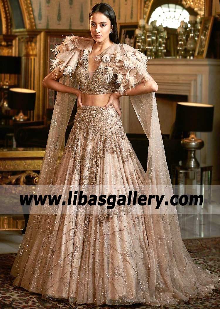 Desert Sand Bridal Lehenga For Sikh Brides
