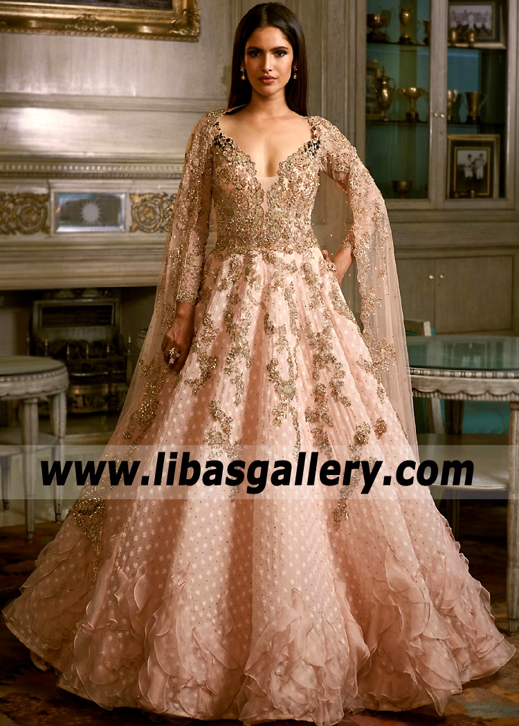 Peach Strobus Bridal Maxi Dress for any Occasion