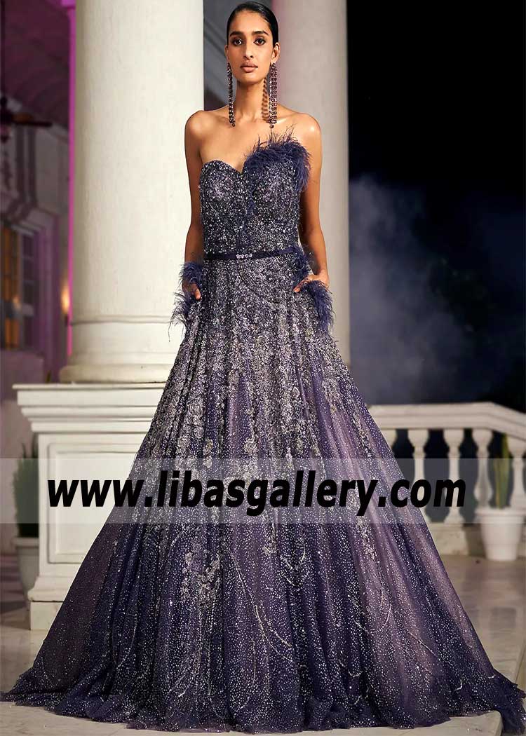 Dark Byzantium Freesia Wedding Maxi