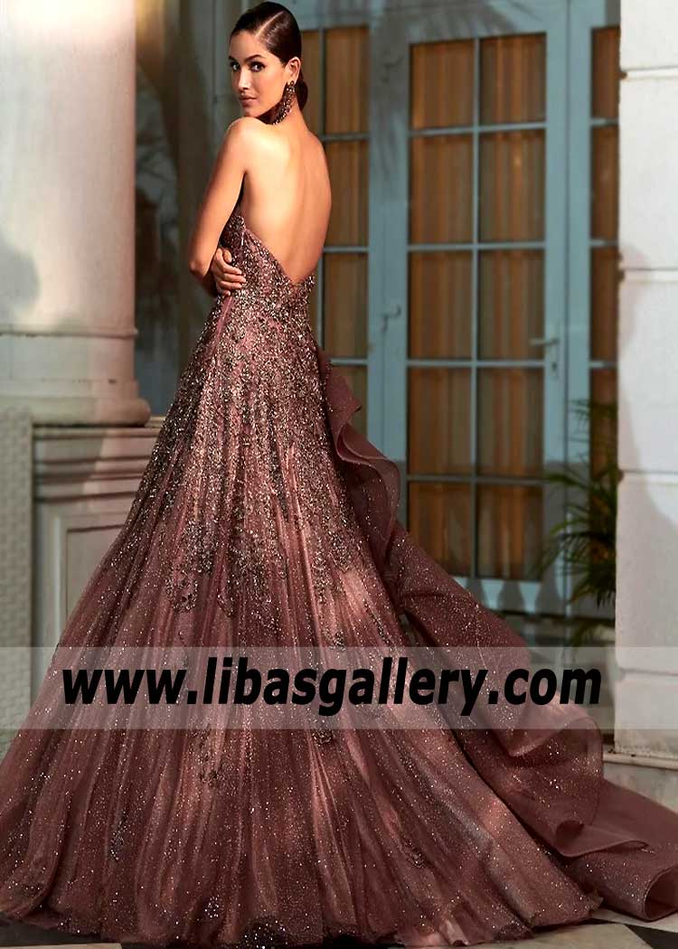 Wild Cherry Claret Ombre Bridal Gown