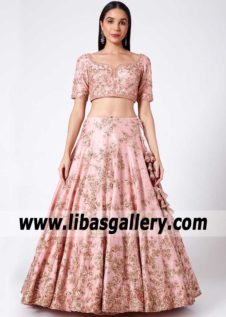 Light Pink Ovule Lehenga for Reception