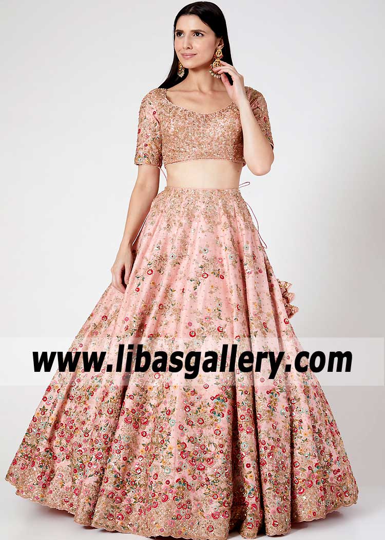 Light Pink Lily Indian Designer Lehenga