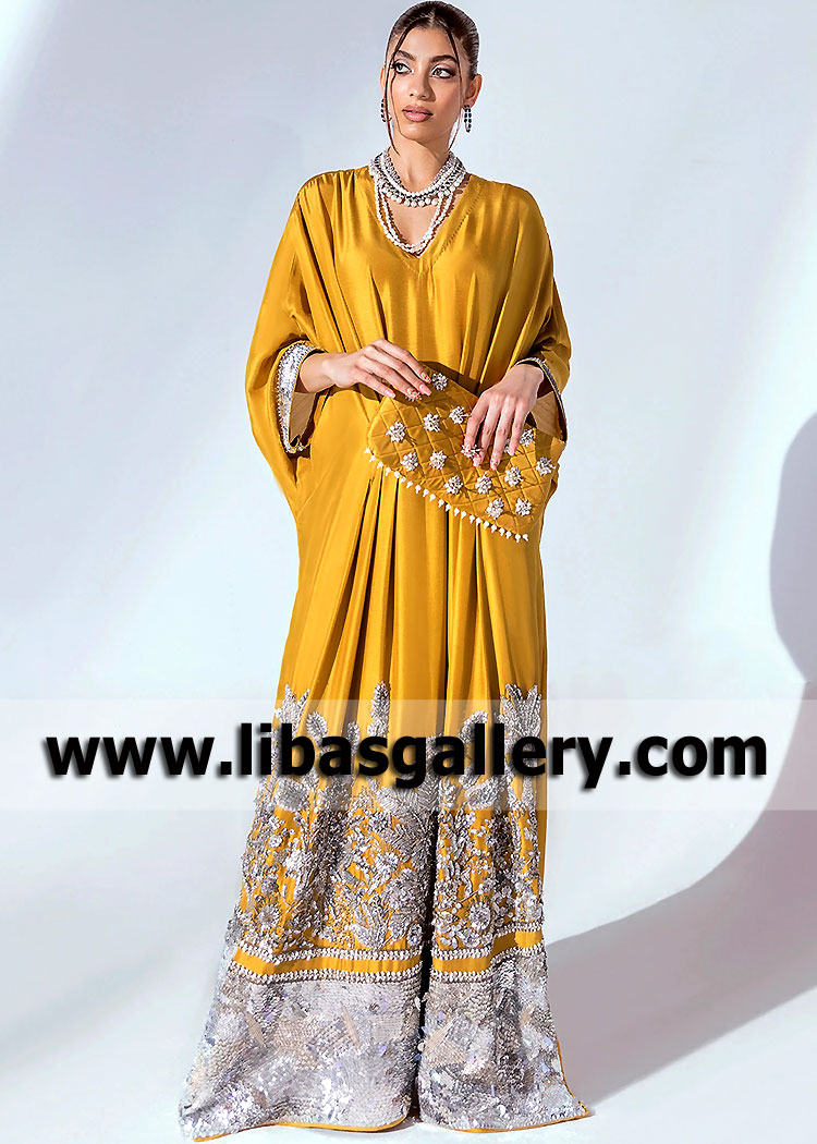 Chrome Yellow Kaftan Dress for All Social Events