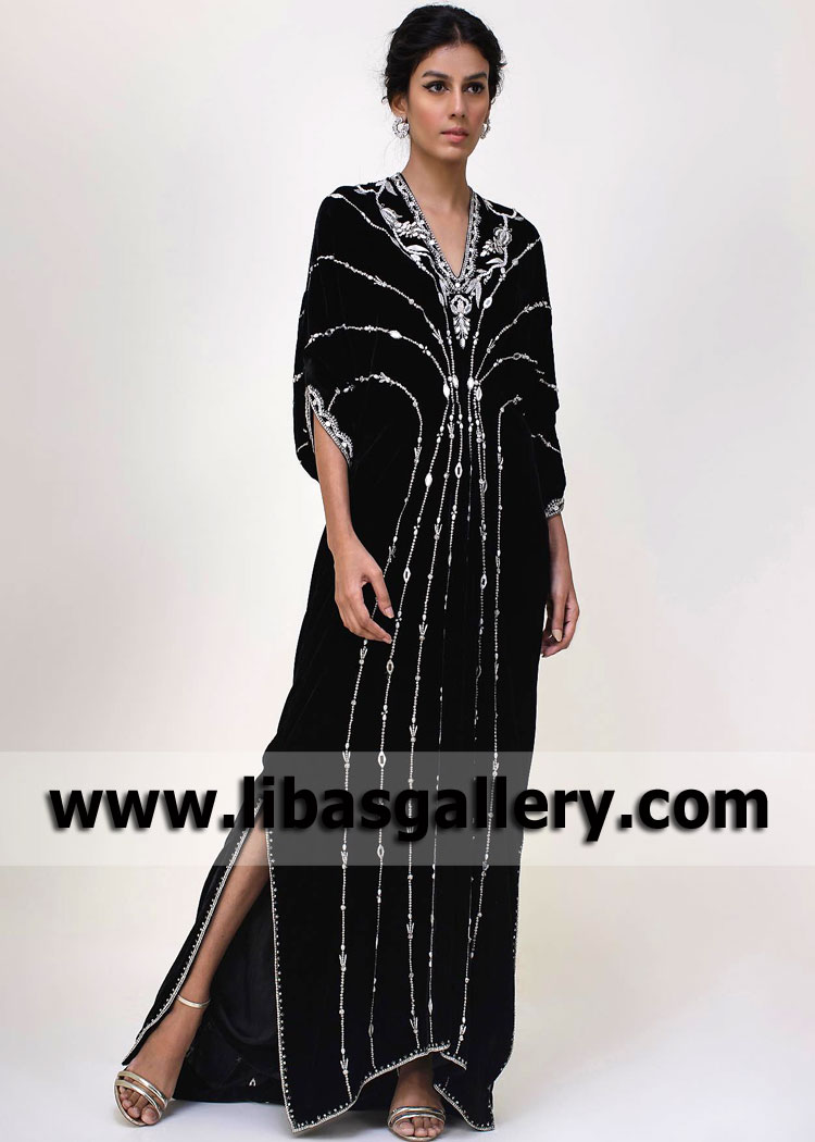 Black Mallow Kaftan Party Wear