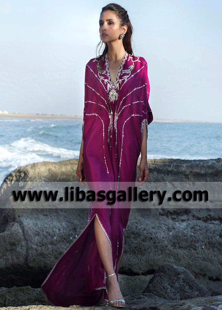 Deep Magenta Kaftan Dress for Next Wedding Functions