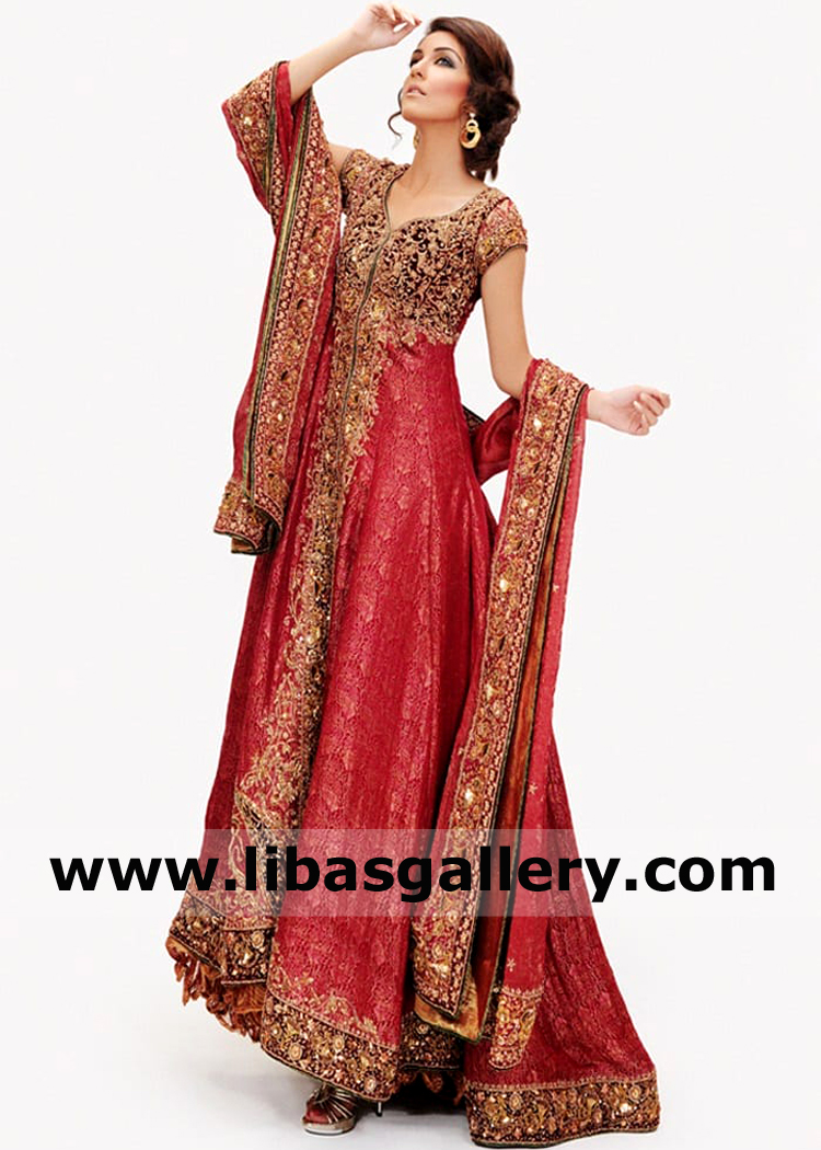 Falu Red Rembrandt Bridal Anarkali
